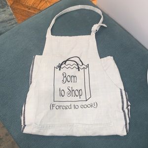 Born to Shop Forced to Cook cotton grey cooking apron new without tags